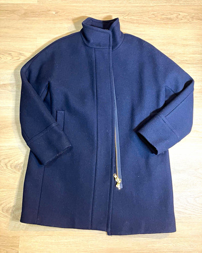 Crew cocoon coat in navy - cocoon,